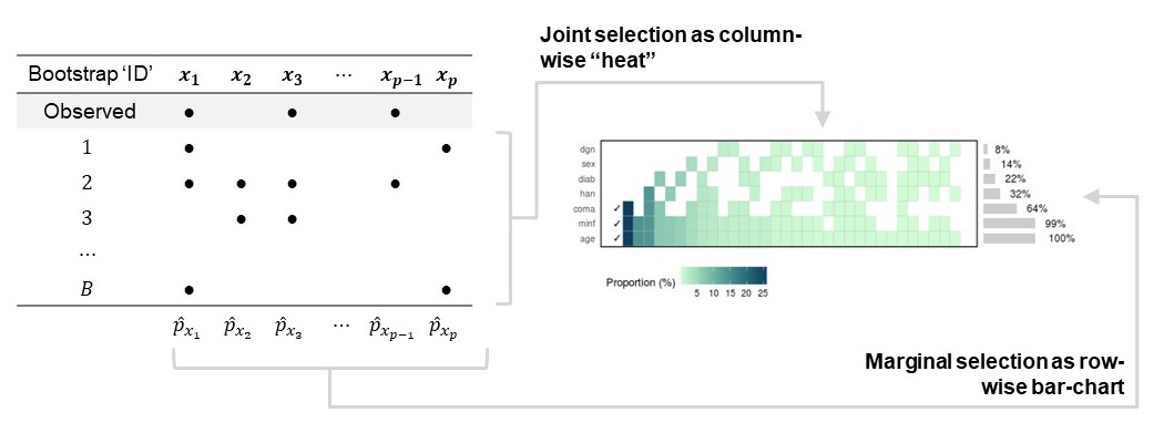 Figure 1 - Illustration of calculating joint and marginal selection probabilities